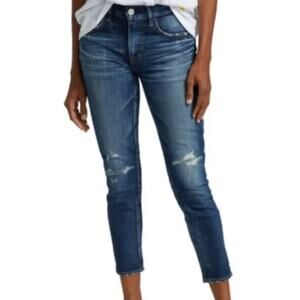 Moussy Vintage Women's Blue Lancaster Distressed Skinny Jeans Pants Size 28